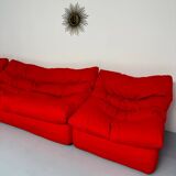 Living room sofa and 2 armchairs French design Steiner 70s vintage fabric