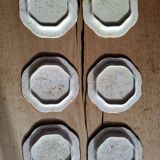 12 antique octagonal dessert plates