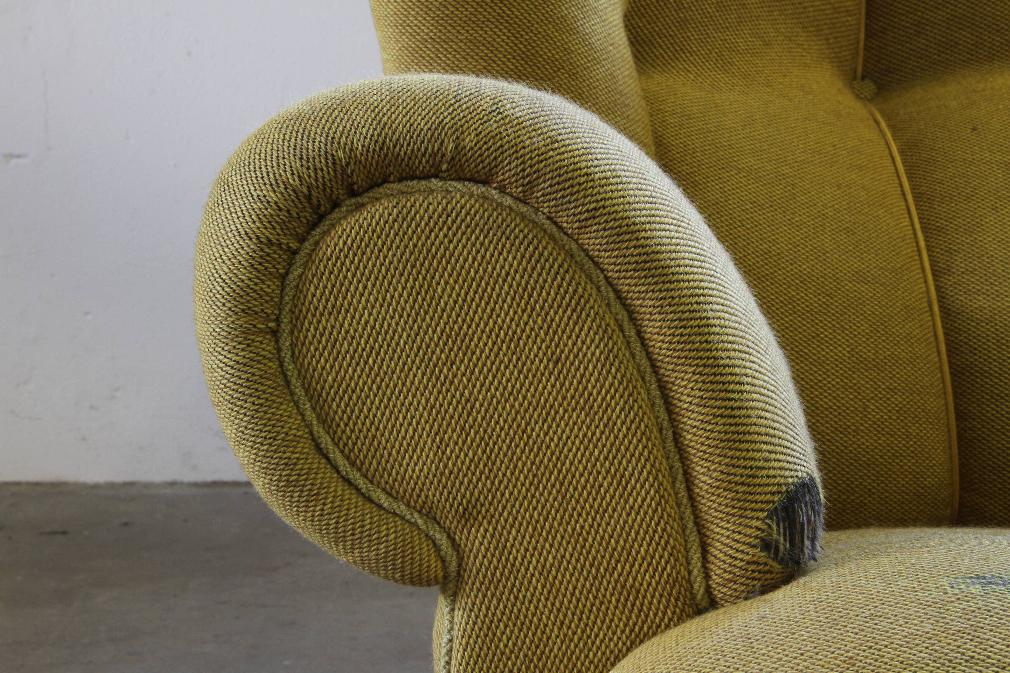 Vintage iconic large upholstered lounge / easy chair from Denmark 1930s