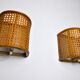 Pair of rattan wall lamps, France, 1960
