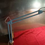 Articulated blue desk lamp