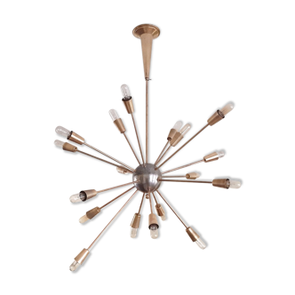 Lustre sputnik 18x branches en laiton 1950s
