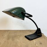 Lampe de Banque Vintage en Émail Vert de BUR, 1930s