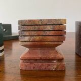 Set of 6 vintage marble and stone candlesticks