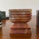 Set of 6 vintage marble and stone candlesticks