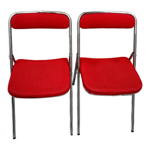 paire de chaises pliantes - rouge