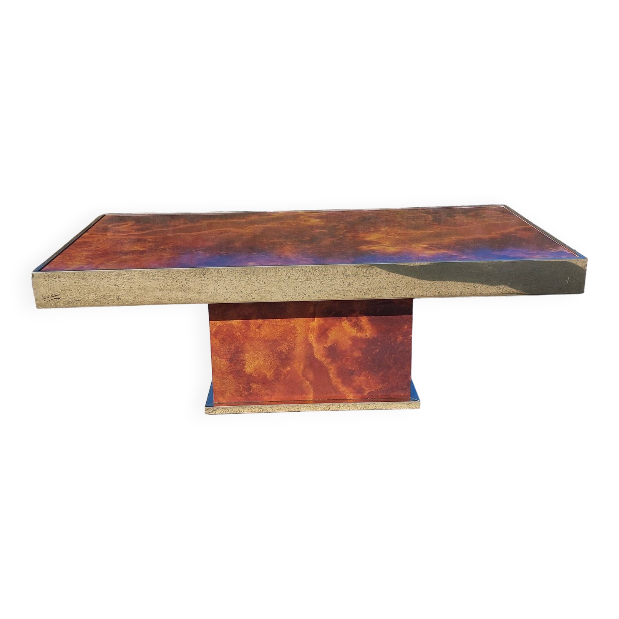 Rectangular coffee table Hervé Chapuis - 1970s