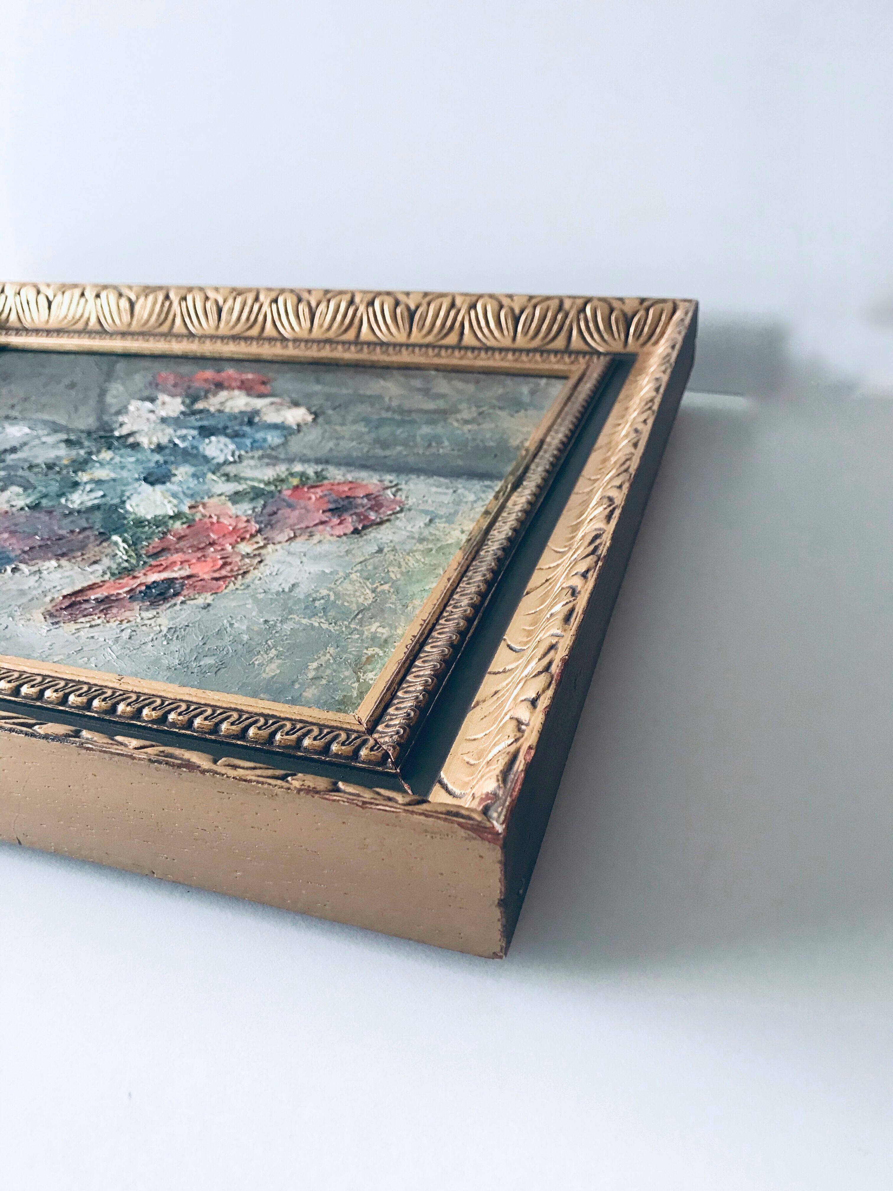 Old painting signed bouquet