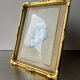Antique  Frame gilded wood measurements 22 cm x 17  cm Convex Glass