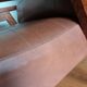 Fauteuil scandinave skaï marron et bois