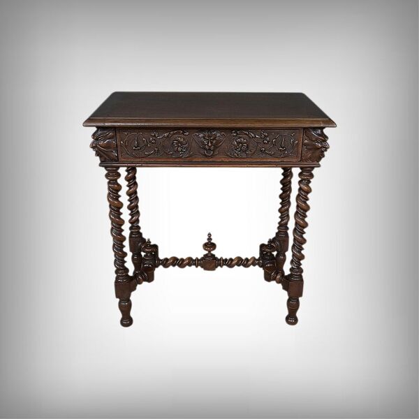 Petite table bureau en noyer, style Henri II – fin XIXe