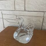 Crystal swan, mouth blown