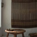 Brutalist oak round coffee table, Belgium, 1950s