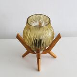 Pair of 1970's Vintage bedside table lamps by Drevo Humpolec