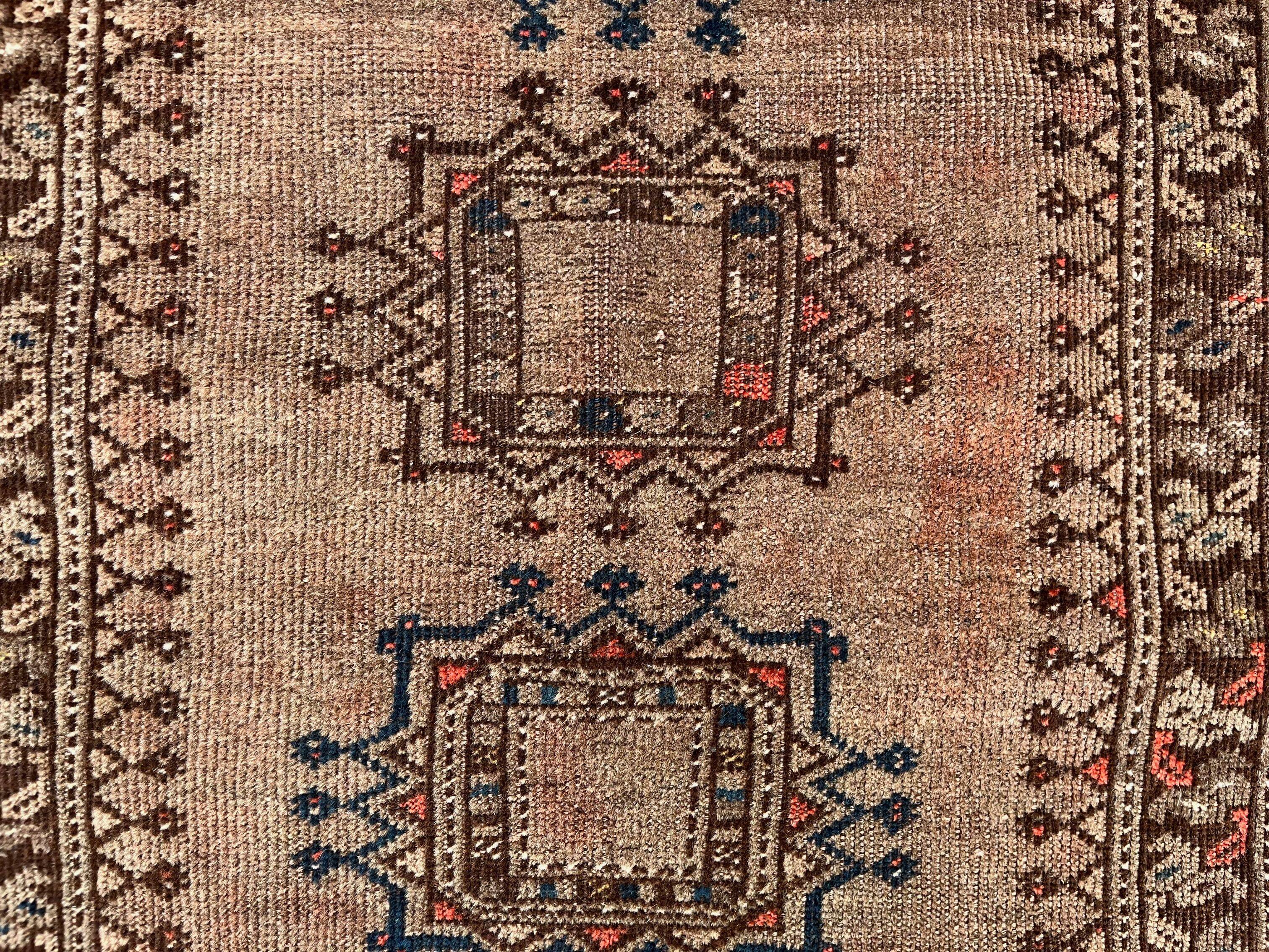 Vintage Afghan Turkoman village Rug 170x112 cm, Red, Black Tribal Medium