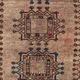 Vintage Afghan Turkoman village Rug 170x112 cm, Red, Black Tribal Medium