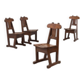 Brutalist dining chair set 1970s