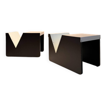 Pair of sofa ends / magazine racks from around 1970.