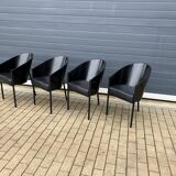 4x Original labeled Black Costes dining chairs by Philippe Starck