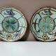 2 Belgian Barbotine Plates circa 1900 by WASMUEL