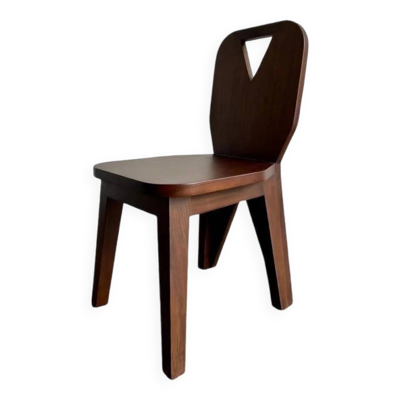 Chaise brutaliste massive et sombre rétro (plusieurs en stock