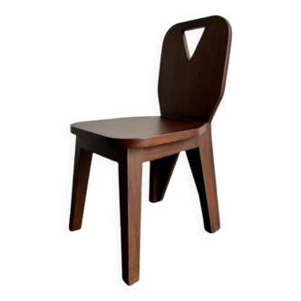 Chaise brutaliste massive et sombre rétro (plusieurs en stock