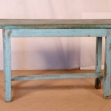 Former Burmese teak bench original blue patina