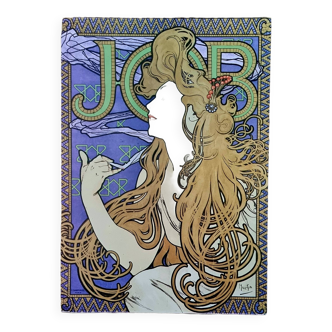 Alphonse mucha - advertising poster for "job" cigarette rolling paper - 1985 - 1890s