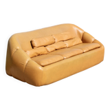 3-seater "space age" sofa, orange imitation leather, 1970s