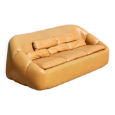 3-seater "space age" sofa, orange imitation leather, 1970s