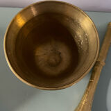 Golden metal mortar and pestle