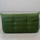 Togo chaise lounge in green leather attributed to Michel Ducaroy for Ligne Roset, 1974