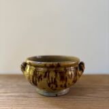 Cache pot en céramique vintage oreilles tressées