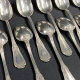 Set of 12 small silver-plated Regency-style spoons