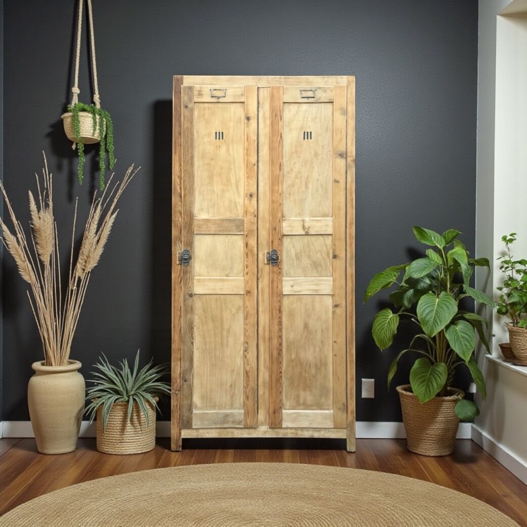 Vintage wooden wardrobe from 1940.