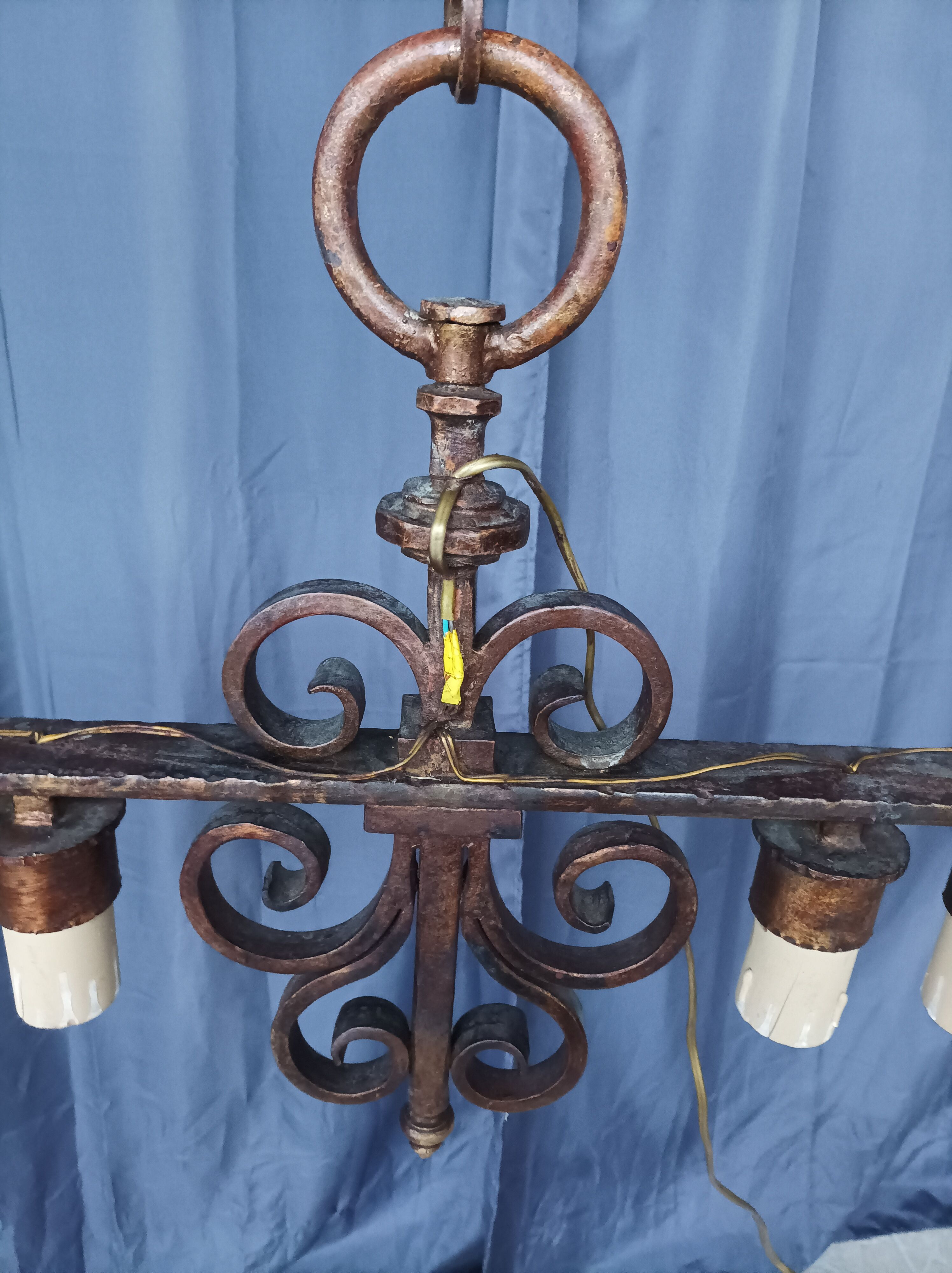 Wrought iron chandelier circa 1900