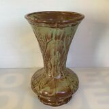 Ancien vase céramique marron vert