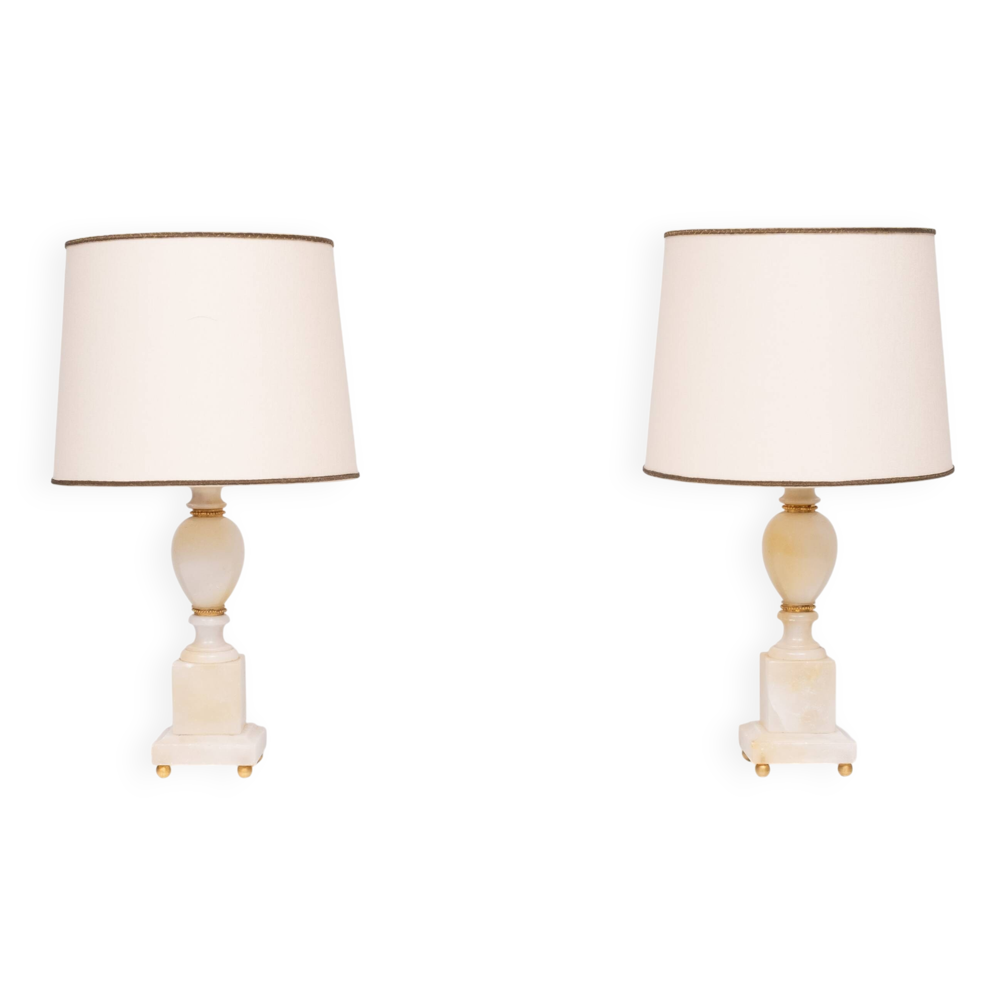 small Marble Table lamps Hollywood Regency 1970s Italy