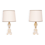 small Marble Table lamps Hollywood Regency 1970s Italy