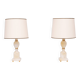 small Marble Table lamps Hollywood Regency 1970s Italy