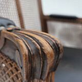 1930s, Danish armchair, furniture leather, ash wood, furniture mesh.