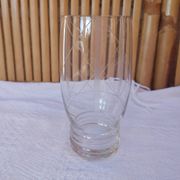 6 large old orangeade glasses - engraved crystal base, typical of the 1930s