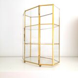 Vitrine à poser en verre et laiton