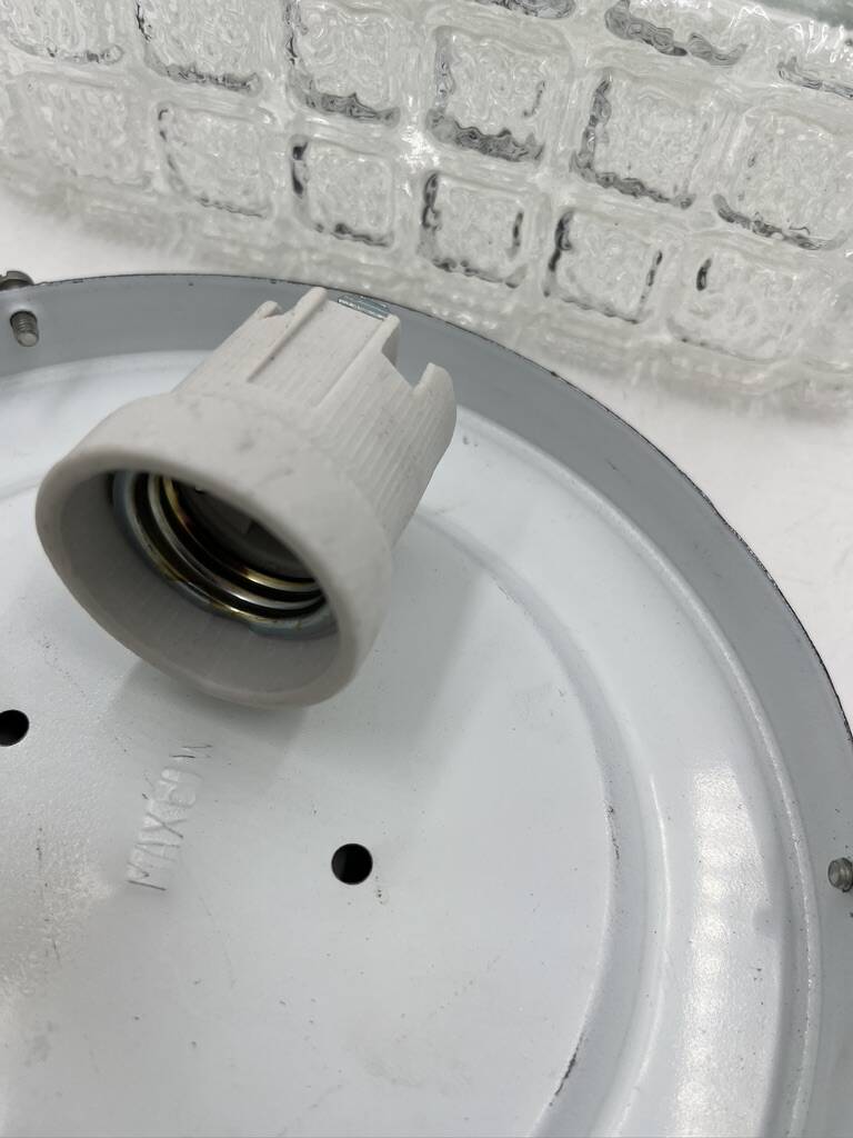 Square molded glass ceiling light with relief