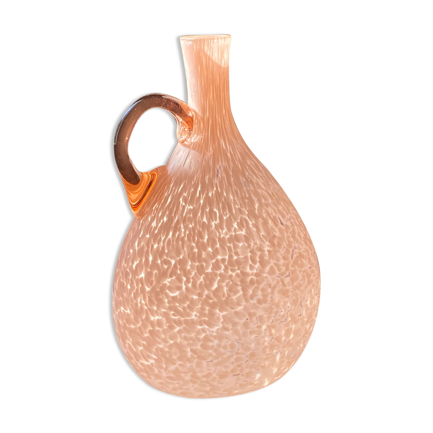 Speckled pink glass vase