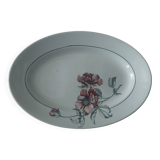 Oval earthenware dish Saint Amand Simone decor from the 50s