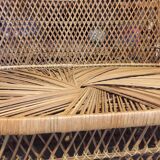 Handmade rattan bench for a bohemian and contemporary decor