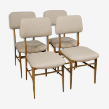 Set of 4 chairs of Italian design in gray cloth