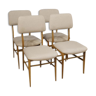 Suite de 4 chaises de design italien en tissu gris