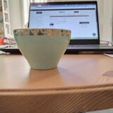 Vintage cup interior pattern birds